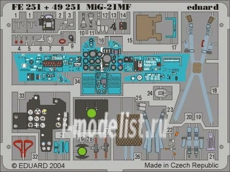 49251 Eduard 1/48 Фототравление для MiGG-21MF 