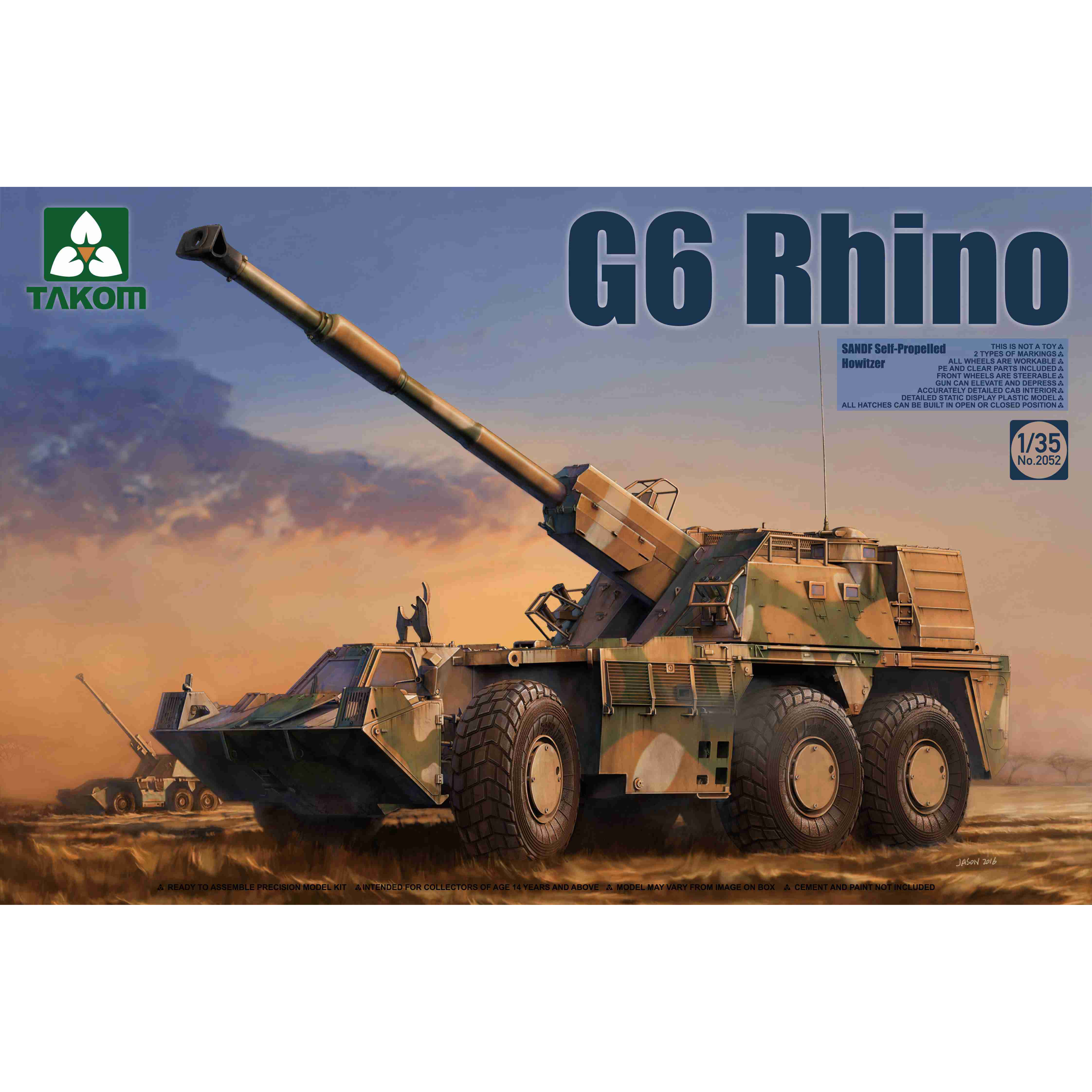 2052 Takom 1/35 Южноафриканская 155 мм САУ G6 Rhino 
