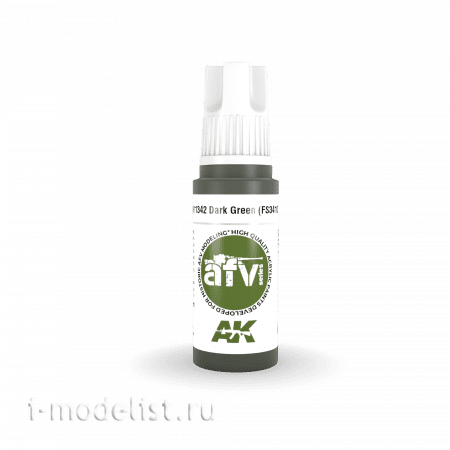 AK11342 AK Intercative Краска акриловая DARK GREEN (темно-зеленая) 17 мл