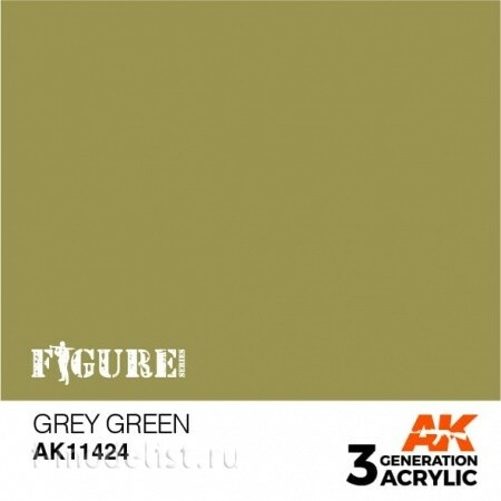 AK11424 AK Interactive Краска акриловая GREY GREEN – FIGURES (серо-зеленый) 17 мл