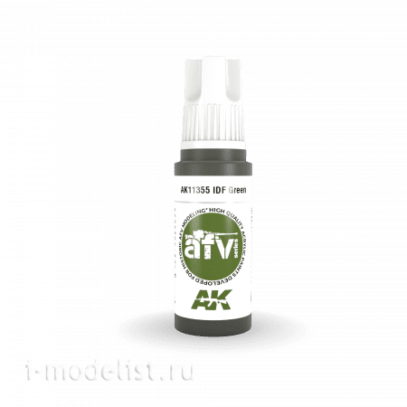 AK11355 AK Interactive Краска акриловая IDF GREEN (зеленый) 17 мл