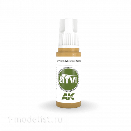 AK11366 AK Interactive Краска акриловая MUSTARD YELLOW (горчичный желтый) 17 мл