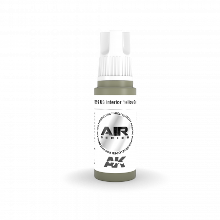 AK11859 AK Interactive Краска акриловая US INTERIOR YELLOW GREEN / ИНТЕРЬЕРНЫЙ ЖЕЛТО-ЗЕЛЕНЫЙ (США)