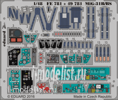 49781 Eduard 1/48 Фототравление для MiGG-31B/BS