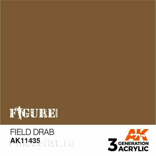 AK11435 AK Interactive Краска акриловая FIELD DRAB – FIGURES (серое поле) 17 мл