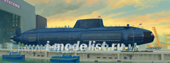 05909 Я-моделист клей жидкий плюс подарок Трубач 1/144 Британская атомная подводная лодка HMS Astute