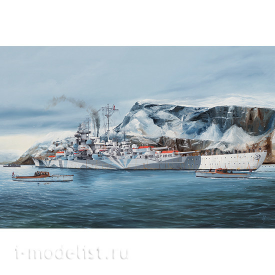 05359 Я-Моделист Клей жидкий плюс подарок Трубач 1/350 German Tirpitz Battleship 05359