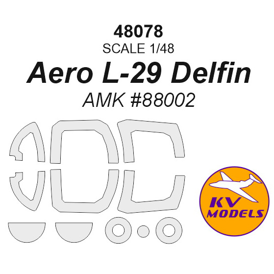 48078 KV Models 1/48 Окрасочная маска для Aero L-29 Delfin + маски на диски и колеса