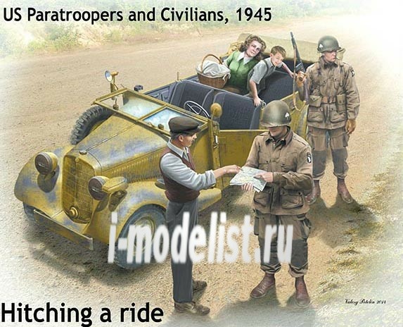 35161 MasterBox 1/35 Hitching a ride, US Paratroopers and Civilians