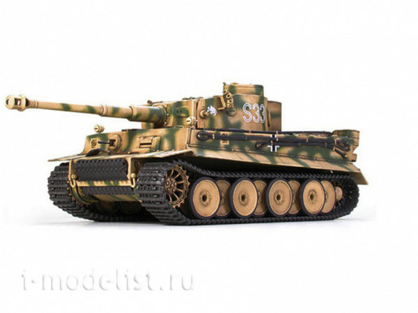 35146х Tamiya 1/35 Танк TIger I Ausf.E (поздняя версия) c наборными траками и фигурой командира