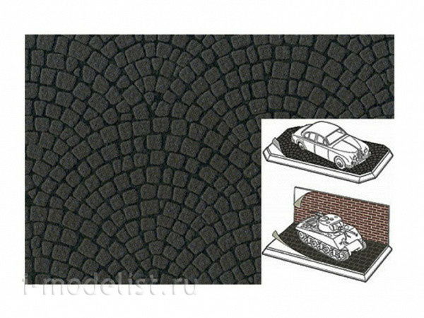 87165 Tamiya Диорам. лист А4 (булыжная мостовая мелкая) (Diorama Material Sheet (Stone Paving A))