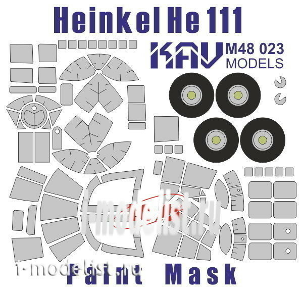 M48 023 KAV models 1/48 Окрасочная маска на остекление He-111 (ICM)