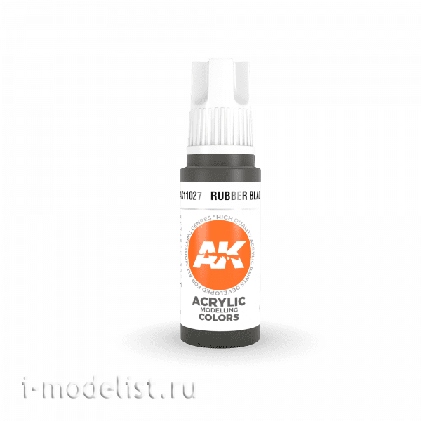 AK11027 AK Interactive Краска акриловая 3rd Generation Rubber Black 17ml / Резина Черный