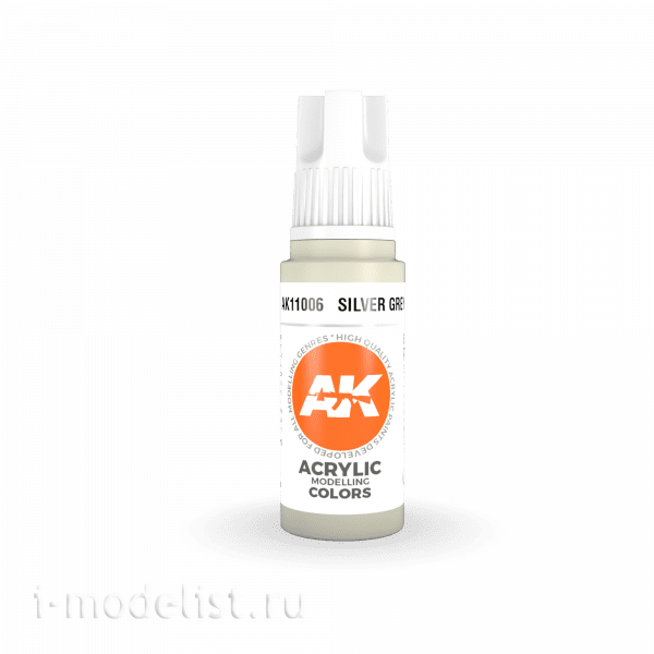 AK11006 AK Interactive Краска акриловая 3rd Generation Silver Grey 17ml / Серебристо-серый