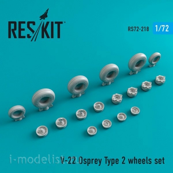 RS72-0218 RESKIT 1/72 Смоляные колеса для V-22 Osprey (Тип 2)