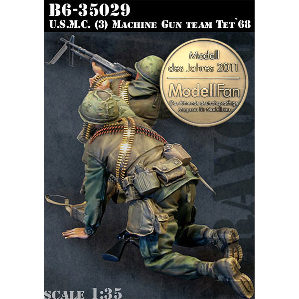 B6-35029 Bravo-6 1/35 U.S.M.C. (3) Machine Gun Team, Tet'68 / U.S.M.C. (3) Пулеметная команда, Тет'68
