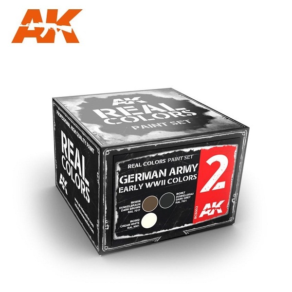 RCS002 AK Interactive Набор акриловых красок Real Colors цвета немецкой армии начала ВОВ / German Army Early WWII Colors