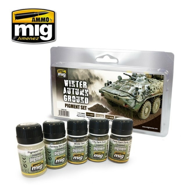 AMIG7455 Ammo Mig Набор сухих пигментов зима-осень / Winter Autumn Ground Pigment Set