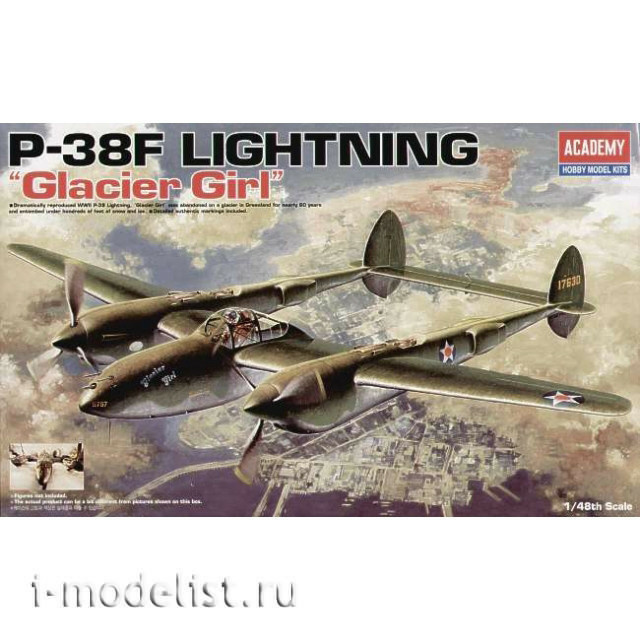 12208 Academy 1/48 Истребитель P-38F Lightning 