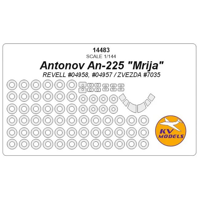 14483 KV models 1/144 Окрасочная маска для Ан-225 