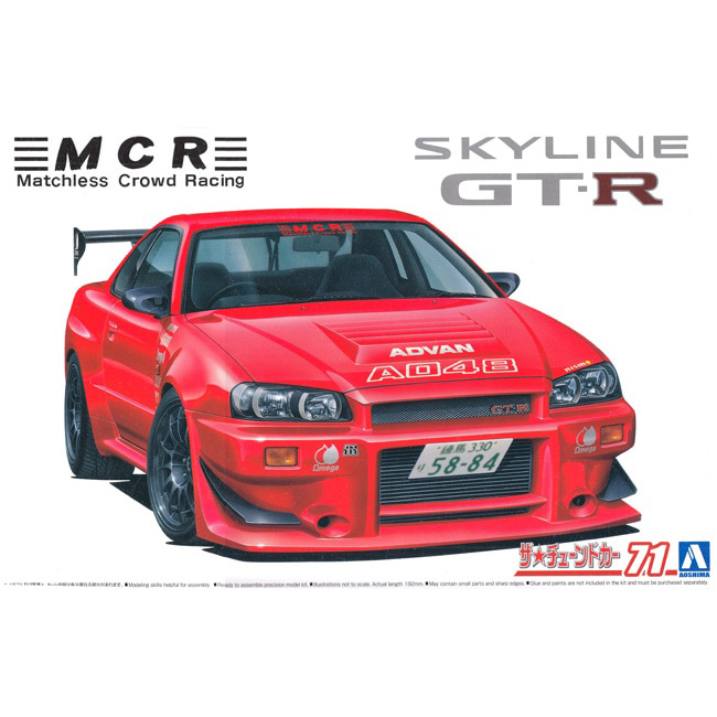 06351 Aoshima 1/24 Автомобиль Nissan Skyline GT-R R34 MCR