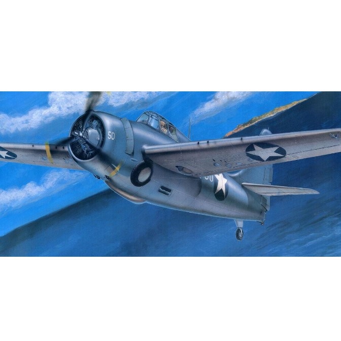 02223 Трубач 1/32 Американский палубный истребитель-бомбардировщик F4F-4 Wildcat