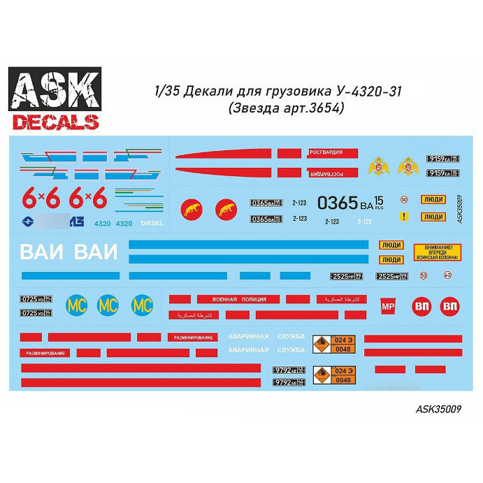 ASK35009 All Scale Kits (ASK) 1/35 Декали Уральского грузовика