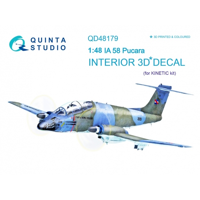 QD48179 Quinta Studio 1/48 3D Декаль интерьера кабины IA 58 (для модели Kinetic)