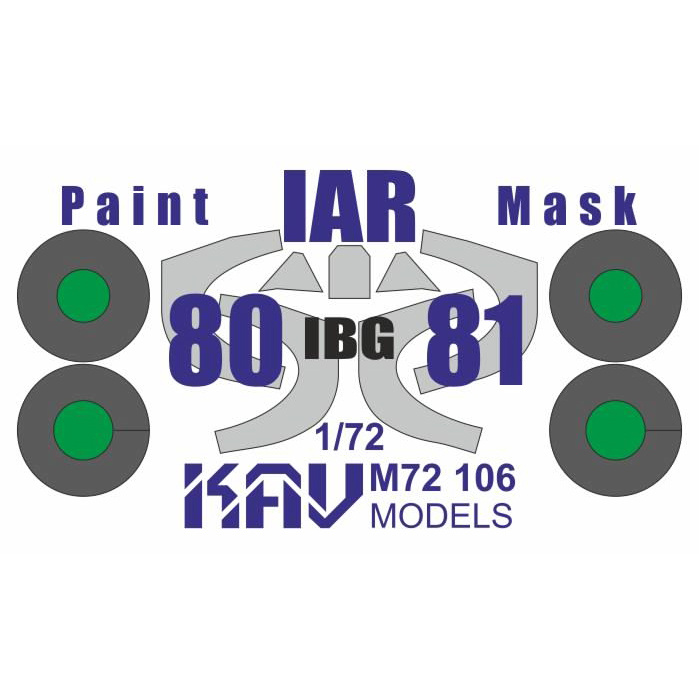 M72 106 KAV models 1/72 Окрасочная маска для всех моделей IAR-80/81 (IBG Models)