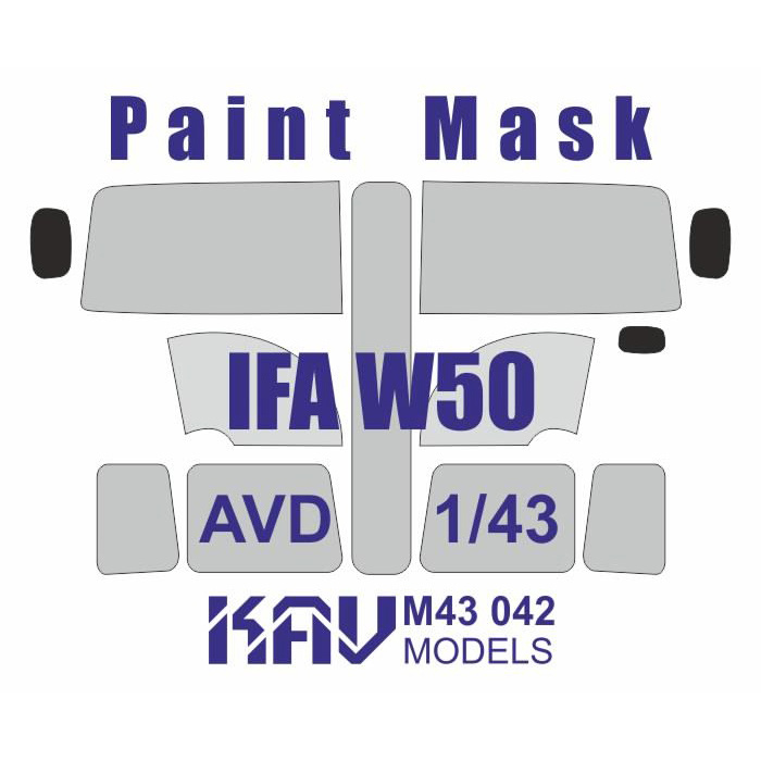 M43 042 KAV models 1/43 Окрасочная маска для моделей на базе IFA W50 (AVD Models)