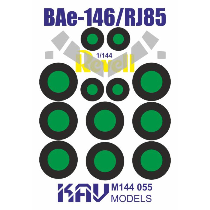 M144 055 KAV models 1/144 Окрасочная маска для моделей BAe-146/RJ85 (Revell)