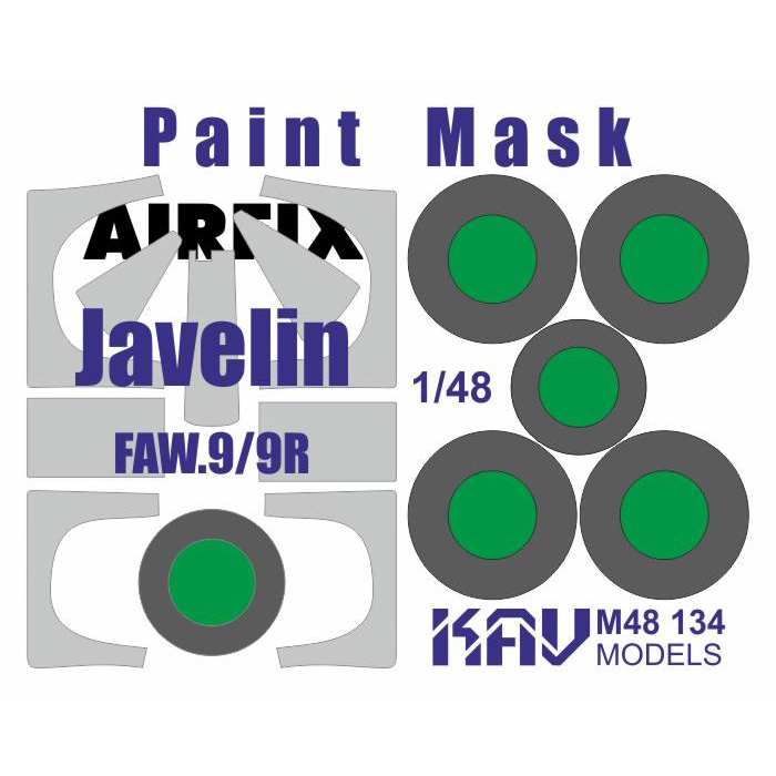 M48 134 KAV models 1/48 Окрасочная маска для моделей Gloster Javelin FAW.9/9R (Airfix)