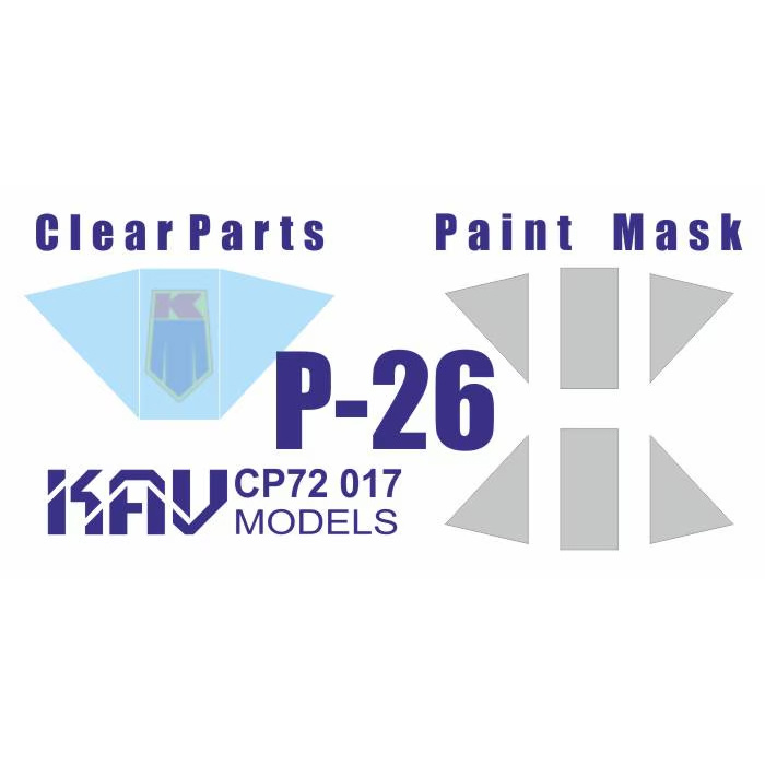 CP72 017 KAV models 1/72 Остекление и окрасочные маски для Boeing P-26 (KP)