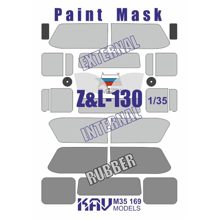 M35 169 KAV models 1/35 Окрасочная маска стекол (внешняя и внутренняя) и уплотнителей З-130 (Звезда)