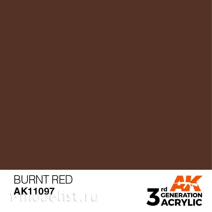 AK11097 AK Interactive Краска акриловая 3rd Generation Burnt Red 17ml / Сгоревший красный