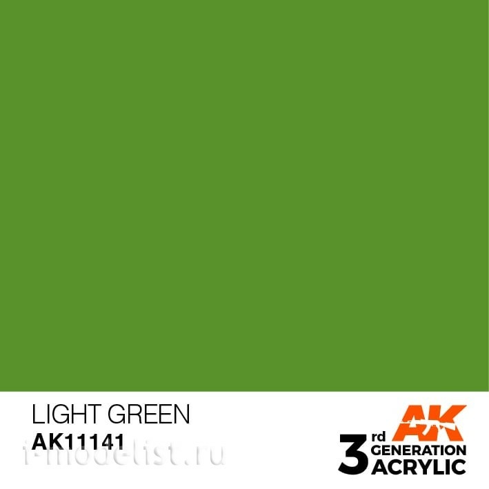 AK11141 AK Interactive Краска акриловая 3rd Generation Light Green 17ml / Светло-зеленый