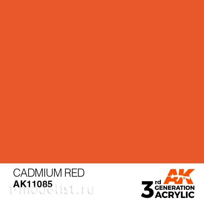 AK11085 AK Interactive Краска акриловая 3rd Generation Cadmium Red 17ml / Кадмий красный