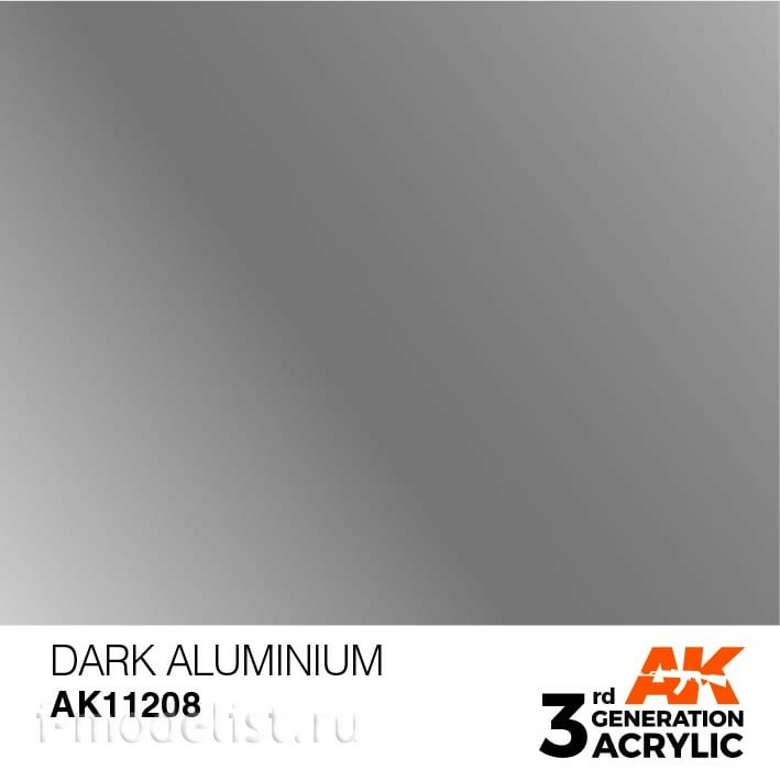 AK11208 AK Interactive Краска акриловая 3rd Generation Dark Aluminium 17ml / Темный алюминий