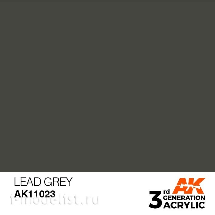 AK11023 AK Interactive Краска акриловая 3rd Generation Lead Grey 17ml / Свинцово-серый