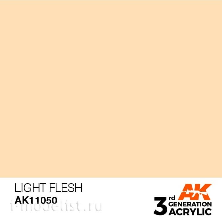 AK11050 AK Interactive Краска акриловая 3rd Generation Light Flesh 17ml / Телесный светлый