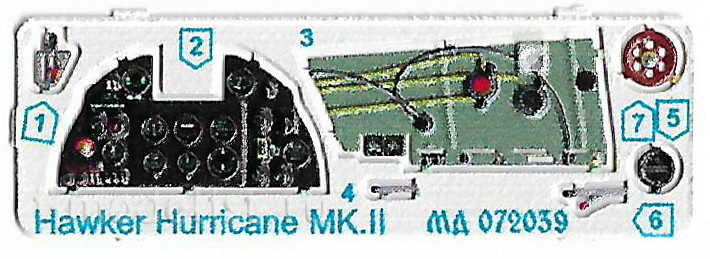072039 Микродизайн 1/72 Набор цветного фототравления кабины Hawker Hurricane Mk.II (Звезда)