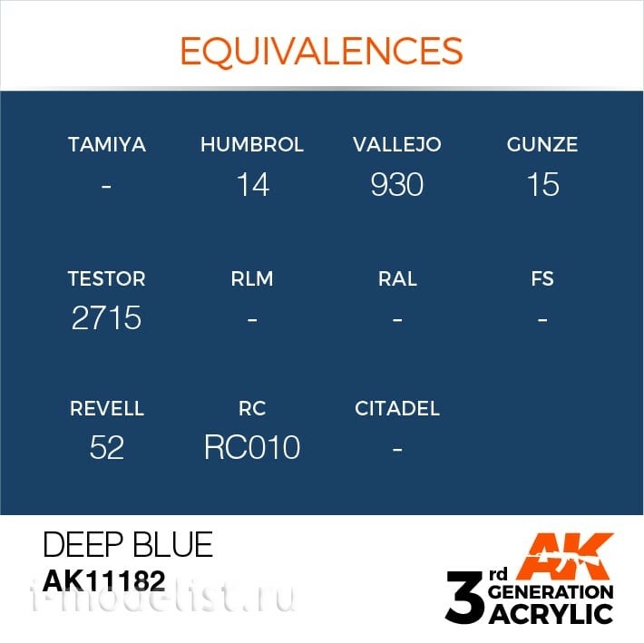AK11182 AK Interactive Краска акриловая 3rd Generation тёмно-синий, 17 мл
