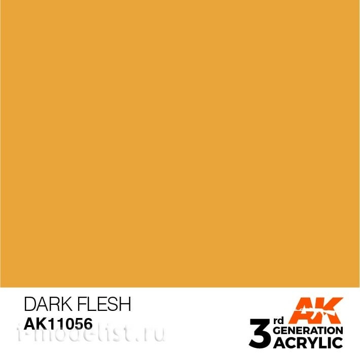 AK11056 AK Interactive Краска акриловая 3rd Generation Dark Flesh 17ml / Темный телесный