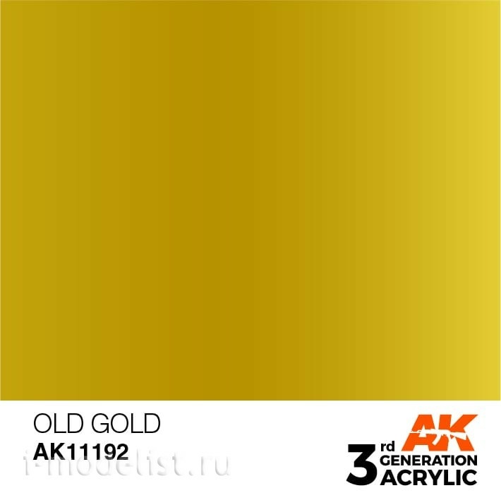 AK11192 AK Interactive Краска акриловая 3rd Generation старое золото, 17 мл