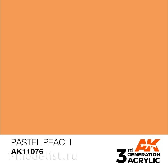 AK11076 AK Interactive Краска акриловая 3rd Generation Pastel Peach 17ml / Пастельный персиковый