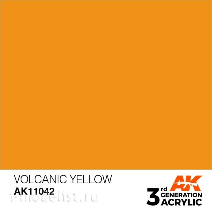 AK11042 AK Interactive Краска акриловая 3rd Generation Volcanic Yellow 17ml / Вулканический желтый