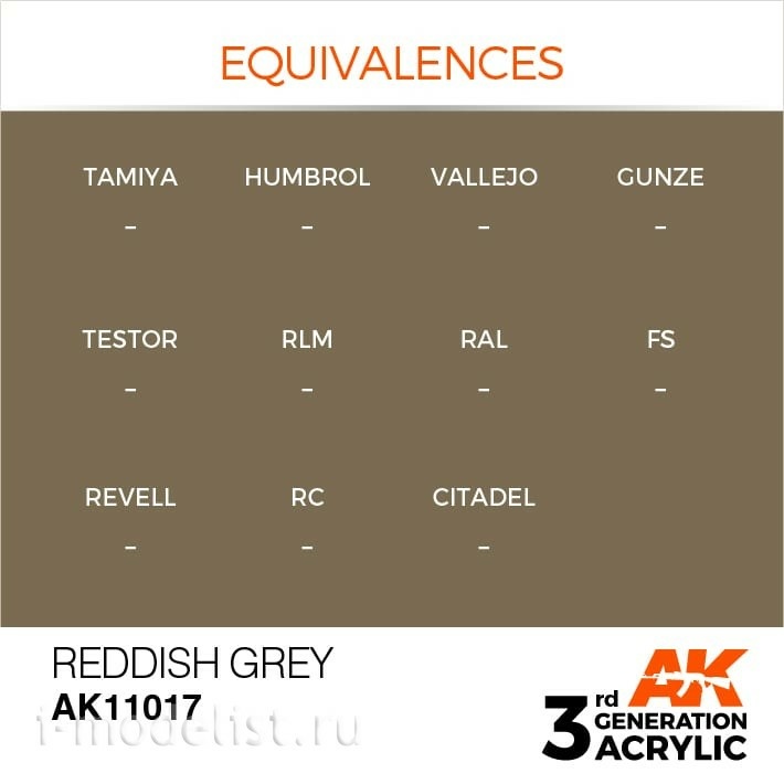 AK11017 AK Interactive Краска акриловая 3rd Generation REDDISH GREY 17ml / КРАСНО-СЕРЫЙ