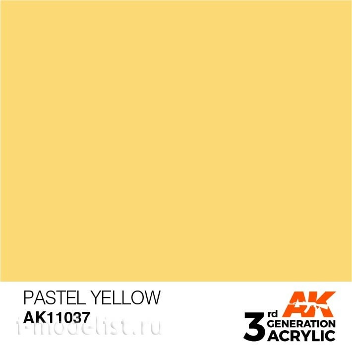 AK11037 AK Interactive Краска акриловая 3rd Generation Pastel Yellow 17ml / Пастельно-желтый