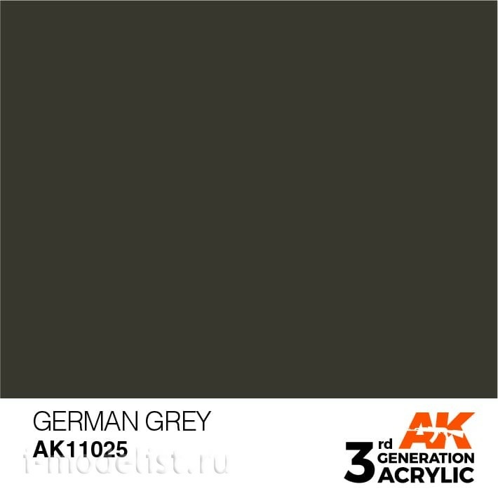 AK11025 AK Interactive Краска акриловая 3rd Generation German Grey 17ml / Немецкий серый