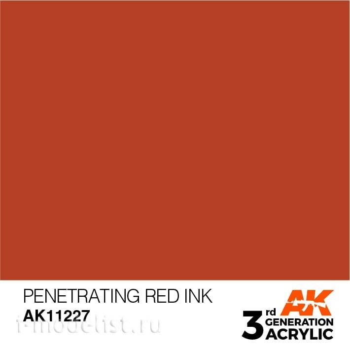 AK11227 AK Interactive Краска акриловая 3rd Generation пронизывающая красная INK, 17 мл